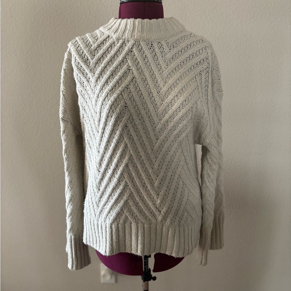A New Day Crewneck Sweater Cream Chunky Knit Women’s Size M